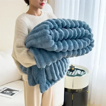 Plush Blanket Warm Thick Soft Luxury Fleece Throw Bed Sofa