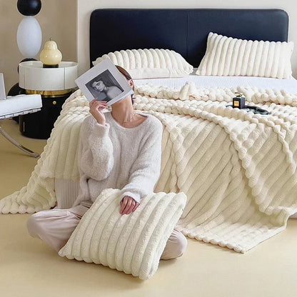 Plush Blanket Warm Thick Soft Luxury Fleece Throw Bed Sofa