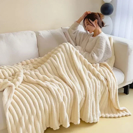 Plush Blanket Warm Thick Soft Luxury Fleece Throw Bed Sofa