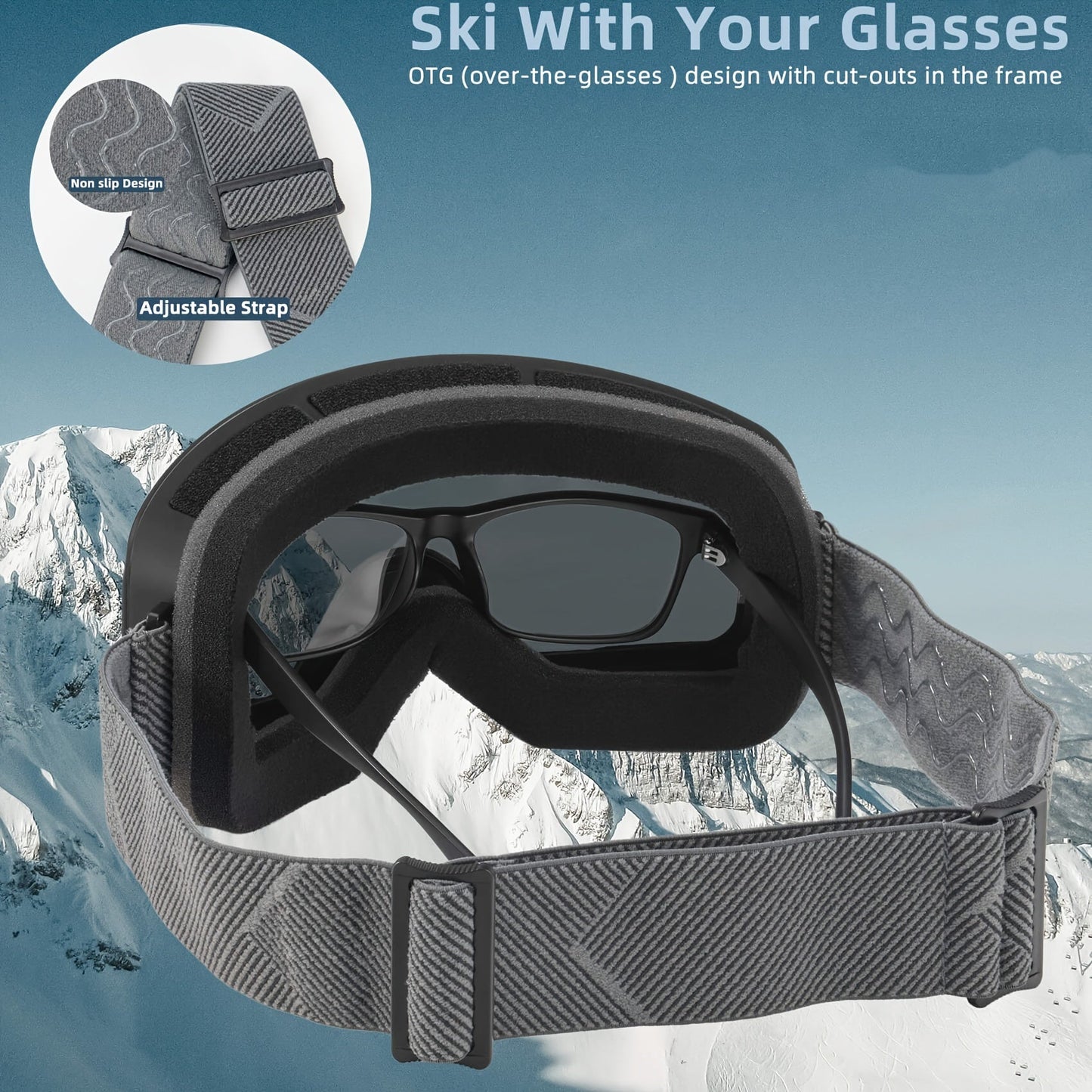 Polarized Ski Goggles Anti Fog Snowboard Glasses Winter Snow Eyewear