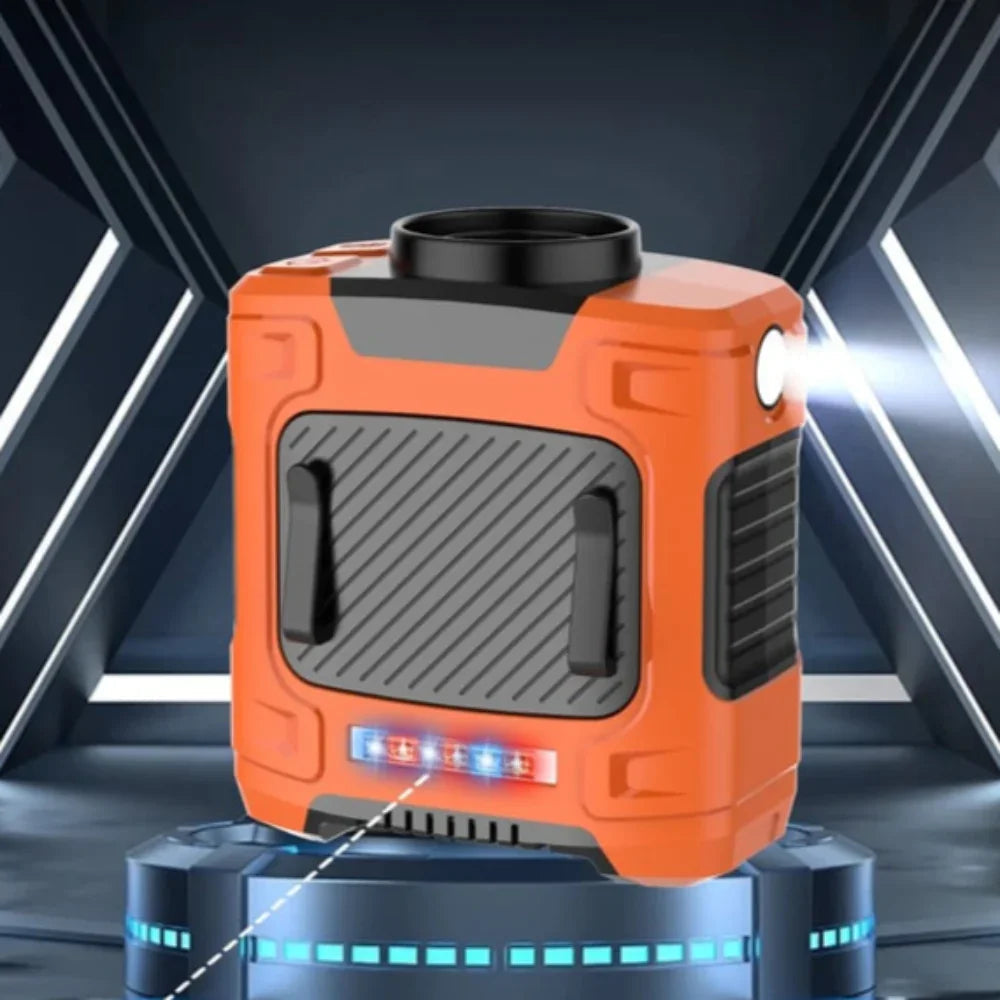 Portable Waist Fan Power Bank Flashlight for Outdoor Use