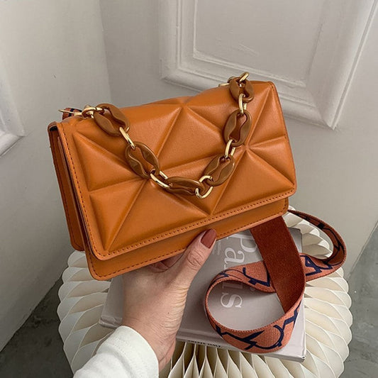 Quilted Crossbody Handbag Chain Strap Womens Fashion Shoulder Bag