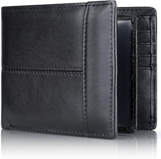 RFID Blocking Leather Bifold Wallet Mens Card Holder Cash Wallet