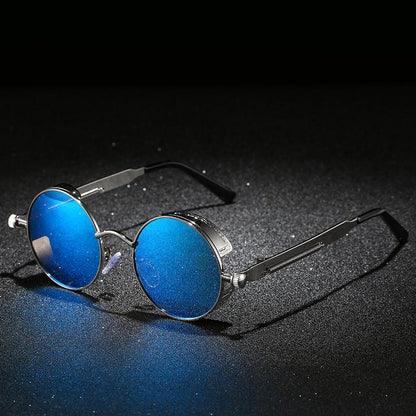 Retro Round Steampunk Sunglasses Polarized UV400 Vintage Unisex Eyewear