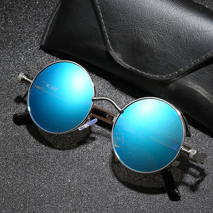 Retro Round Steampunk Sunglasses Polarized UV400 Vintage Unisex Eyewear