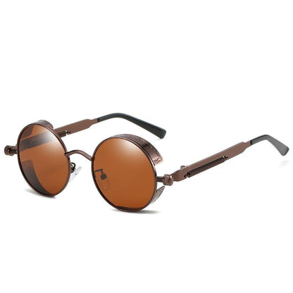 Retro Round Steampunk Sunglasses Polarized UV400 Vintage Unisex Eyewear