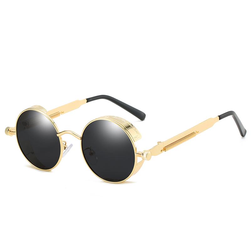 Retro Round Steampunk Sunglasses Polarized UV400 Vintage Unisex Eyewear