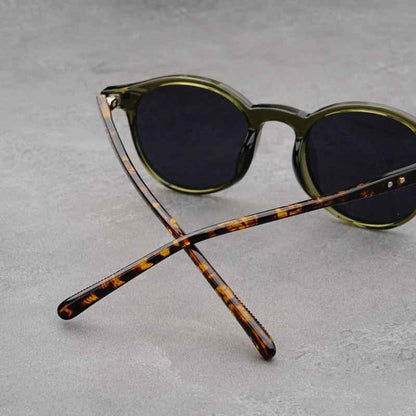 Retro Round Sunglasses Tortoiseshell Lightweight Fashion Eyewear