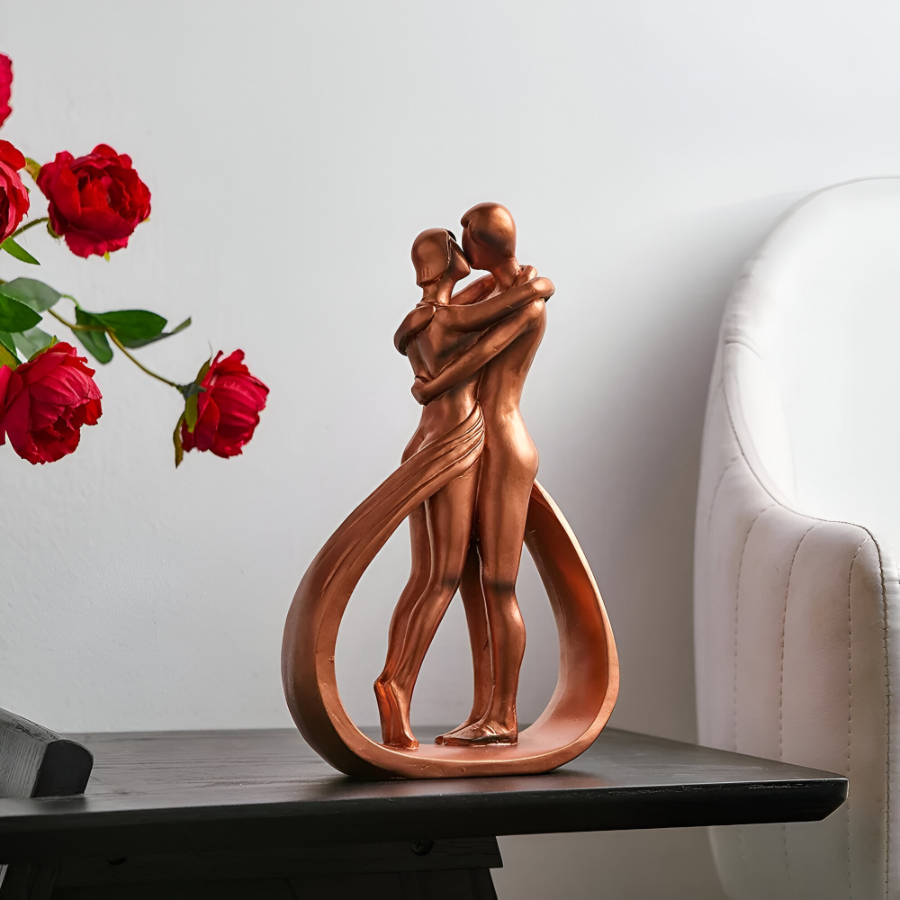 Romantic Couple Sculpture Resin Love Decor Figure