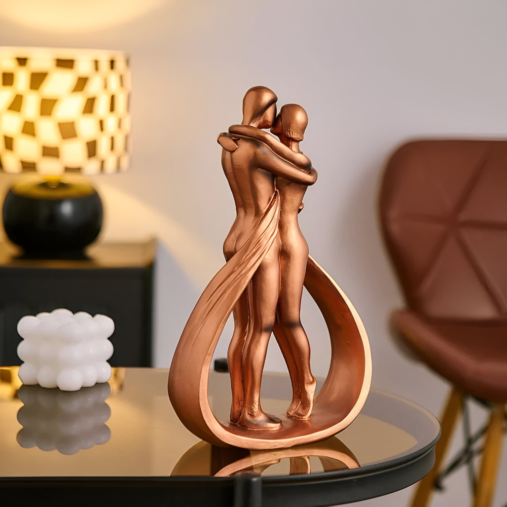 Romantic Couple Sculpture Resin Love Decor Figure
