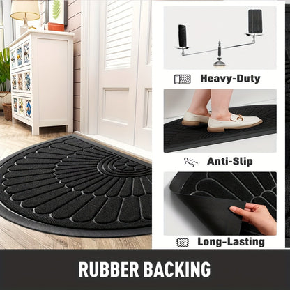 Rubber Door Mat Half Round Non Slip Indoor Outdoor Entrance Mat