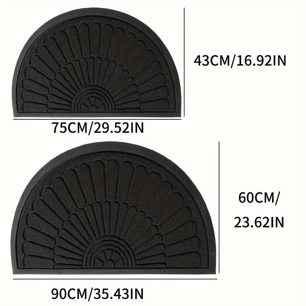 Rubber Door Mat Half Round Non Slip Indoor Outdoor Entrance Mat