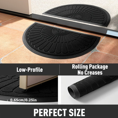 Rubber Door Mat Half Round Non Slip Indoor Outdoor Entrance Mat