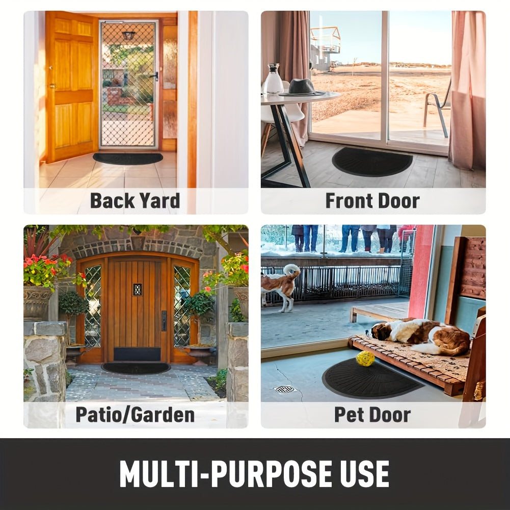 Rubber Door Mat Half Round Non Slip Indoor Outdoor Entrance Mat