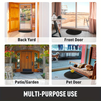 Rubber Door Mat Half Round Non Slip Indoor Outdoor Entrance Mat