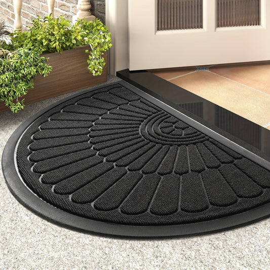 Rubber Door Mat Half Round Non Slip Indoor Outdoor Entrance Mat