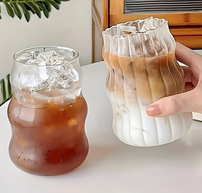 Transparent Glass Tumbler Set Heat Resistant Coffee Tea Cups
