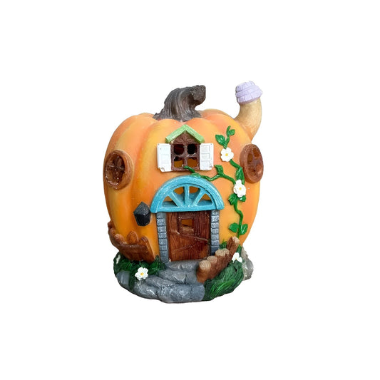 Solar Pumpkin House Garden Light Rustic LED Outdoor Decor