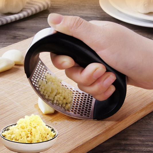 Stainless Steel Garlic Press Rocker Easy Garlic Crusher and Mincer Tool