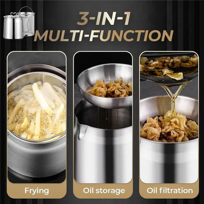 Stainless Steel Oil Filter Pot Cooking Storage Container