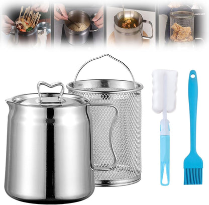 Stainless Steel Oil Filter Pot Cooking Storage Container