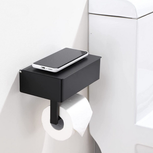 Stainless Steel Toilet Paper Holder Shelf Bathroom Storage Rack