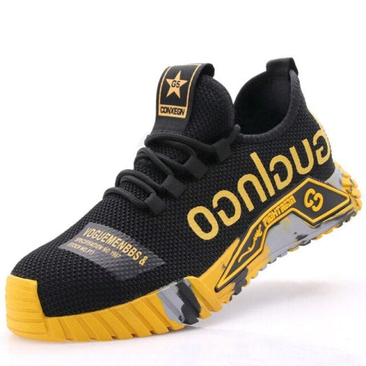 Steel Toe Safety Work Shoes Lightweight Anti Slip Protective Footwear