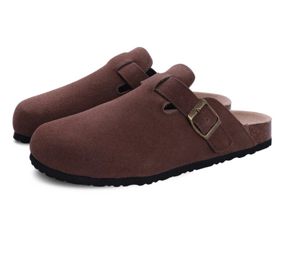 Suede Comfort Sandals Ergonomic Cork Sole Slip On Summer