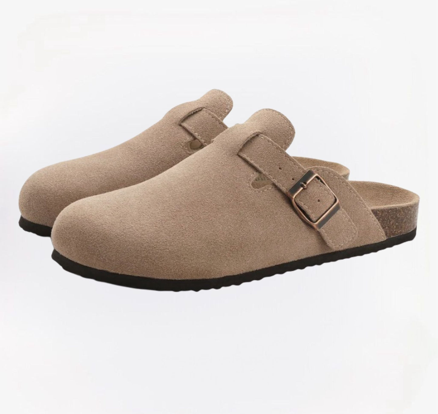 Suede Comfort Sandals Ergonomic Cork Sole Slip On Summer