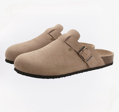 Suede Comfort Sandals Ergonomic Cork Sole Slip On Summer