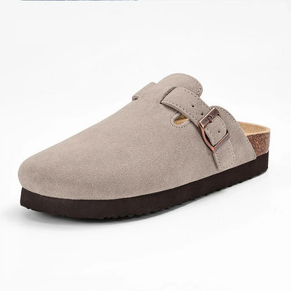 Suede Comfort Sandals Ergonomic Cork Sole Slip On Summer