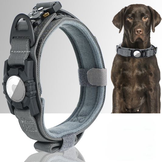 Tactical Dog Collar Air Tag Holder Heavy Duty Pet Collar