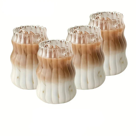 Transparent Glass Tumbler Set Heat Resistant Coffee Tea Cups