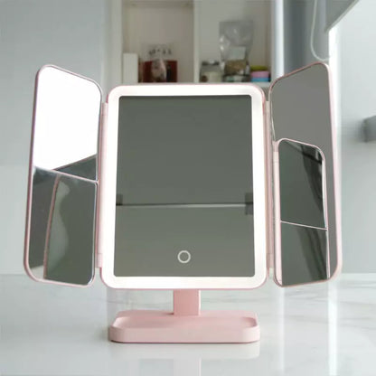 Trifold LED Makeup Mirror Adjustable Light Vanity Table Mirror