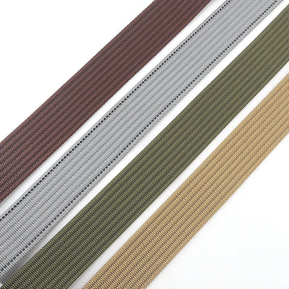 Unisex Canvas Belt Double Ring Buckle Adjustable Waist Strap