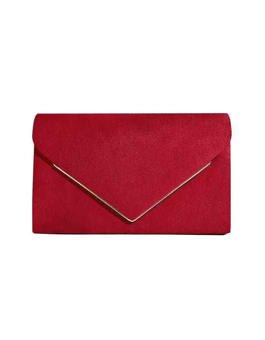 Velvet Envelope Clutch Suede Style Evening Handbag