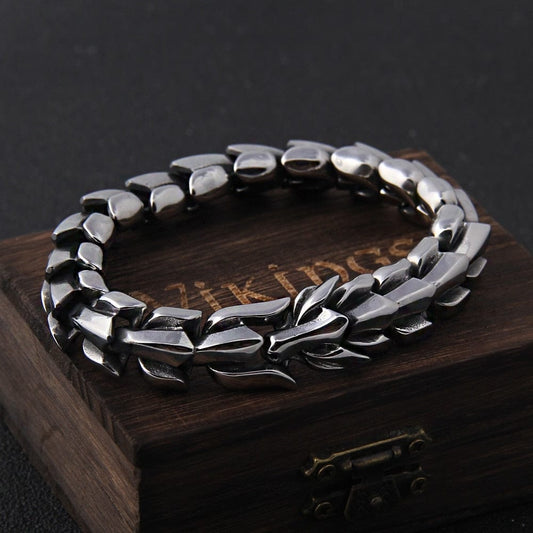 Viking Ouroboros Stainless Steel Bracelet