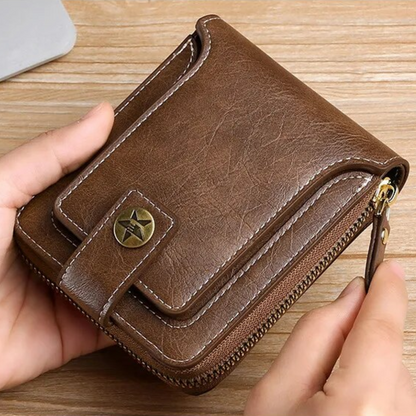 Vintage Leather Wallet RFID Card Holder Compact Bifold Coin Purse Clutch Organizer