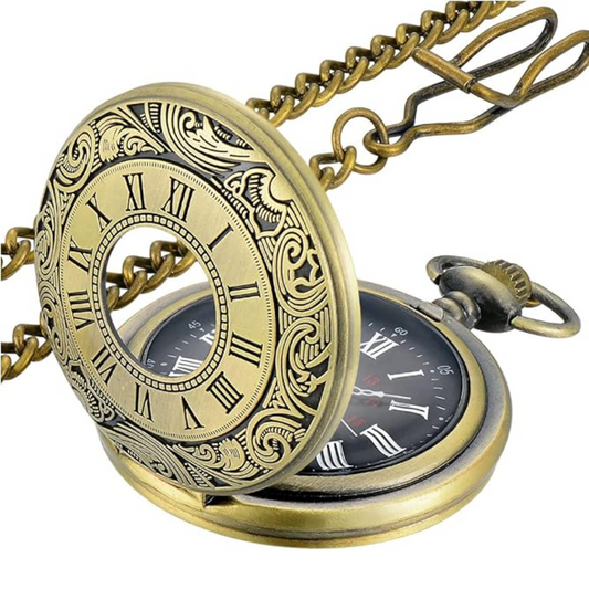 Vintage Pocket Watch Roman Numeral Quartz Timepiece