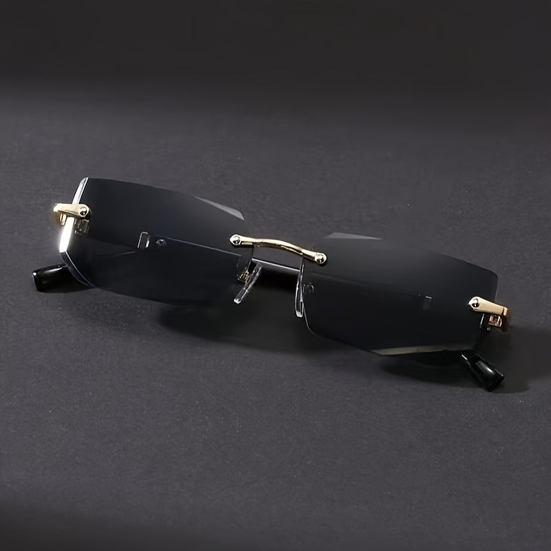 Vintage Rimless Square Glasses Stainless Steel Fashion Eyewear