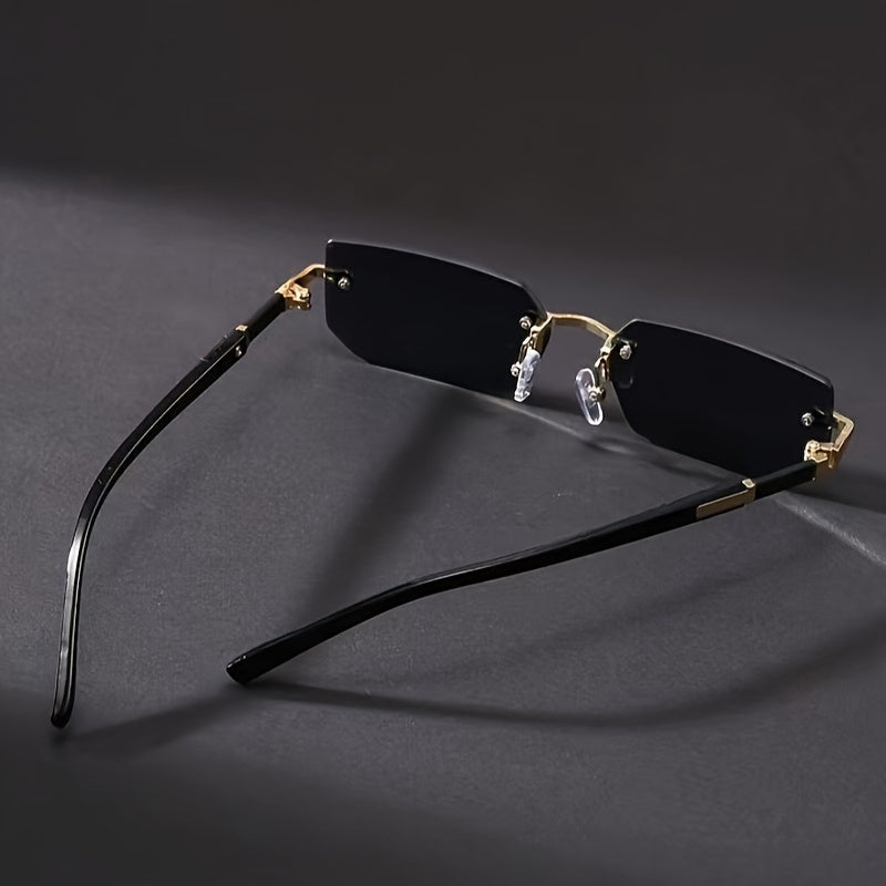 Vintage Rimless Square Glasses Stainless Steel Fashion Eyewear