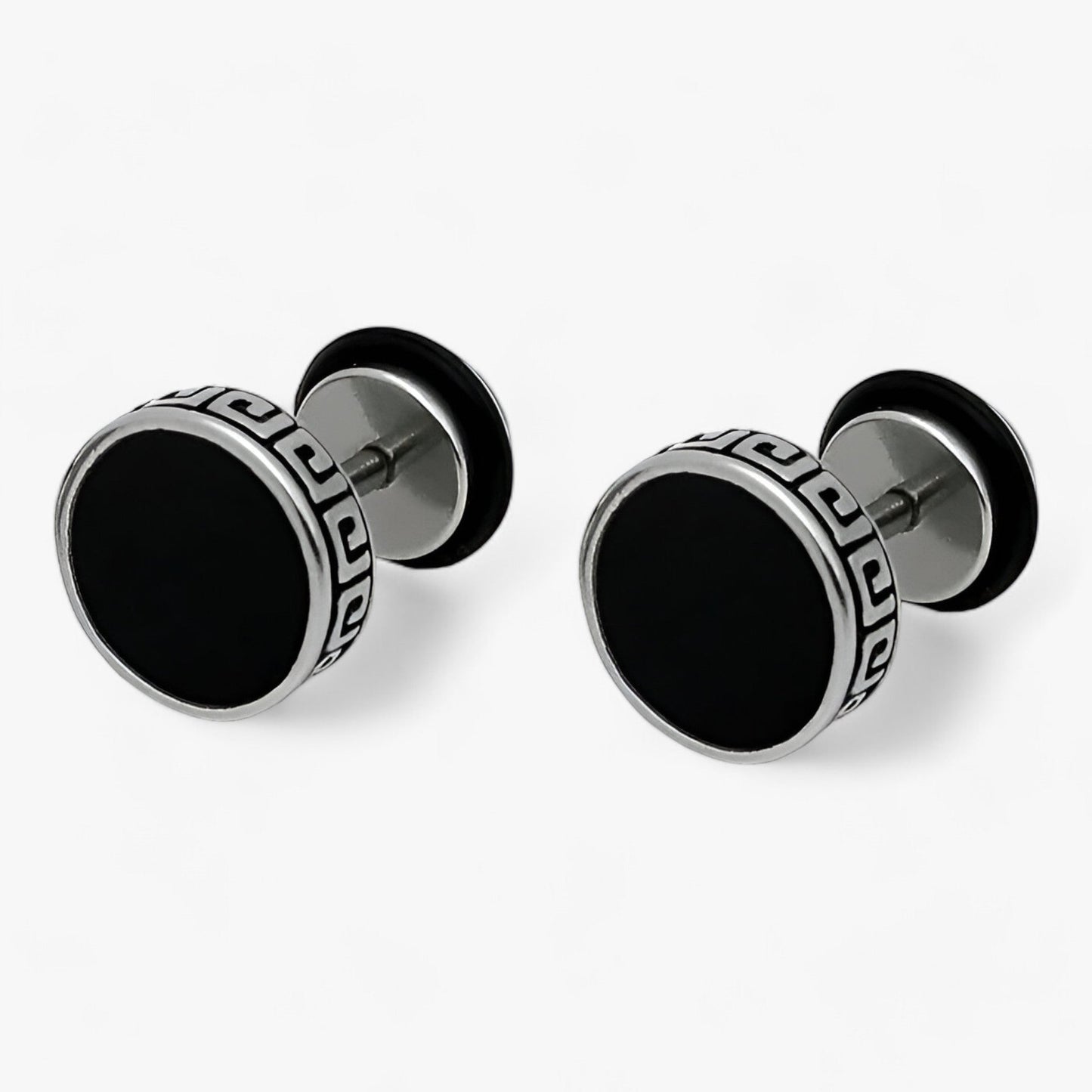 Vintage Titanium Steel Mens Earrings