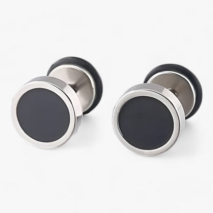 Vintage Titanium Steel Mens Earrings