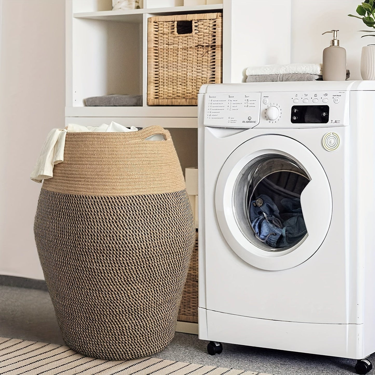 Wicker Laundry Basket Large Storage Hamper Woven Laundry Bin