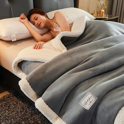 Winter Fleece Blanket Soft Warm Throw Cozy Sofa Bed Blanket