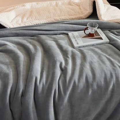 Winter Fleece Blanket Soft Warm Throw Cozy Sofa Bed Blanket