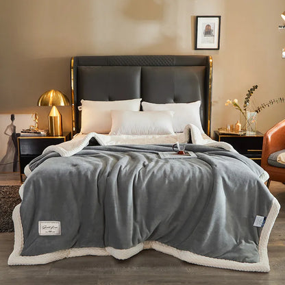 Winter Fleece Blanket Soft Warm Throw Cozy Sofa Bed Blanket