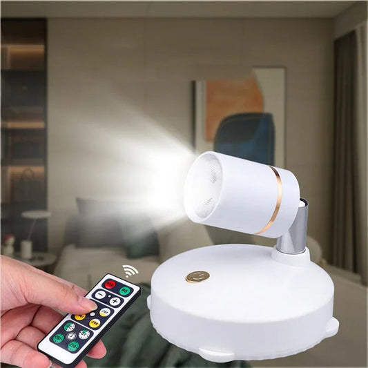 Wireless LED Spotlight Dimmable Remote Control Wall Light