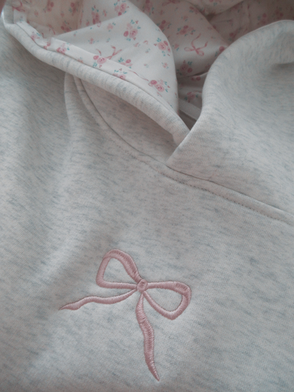 Womens Bow Hoodie Casual Oversized Pullover Soft Warm Sweatshirt Pink