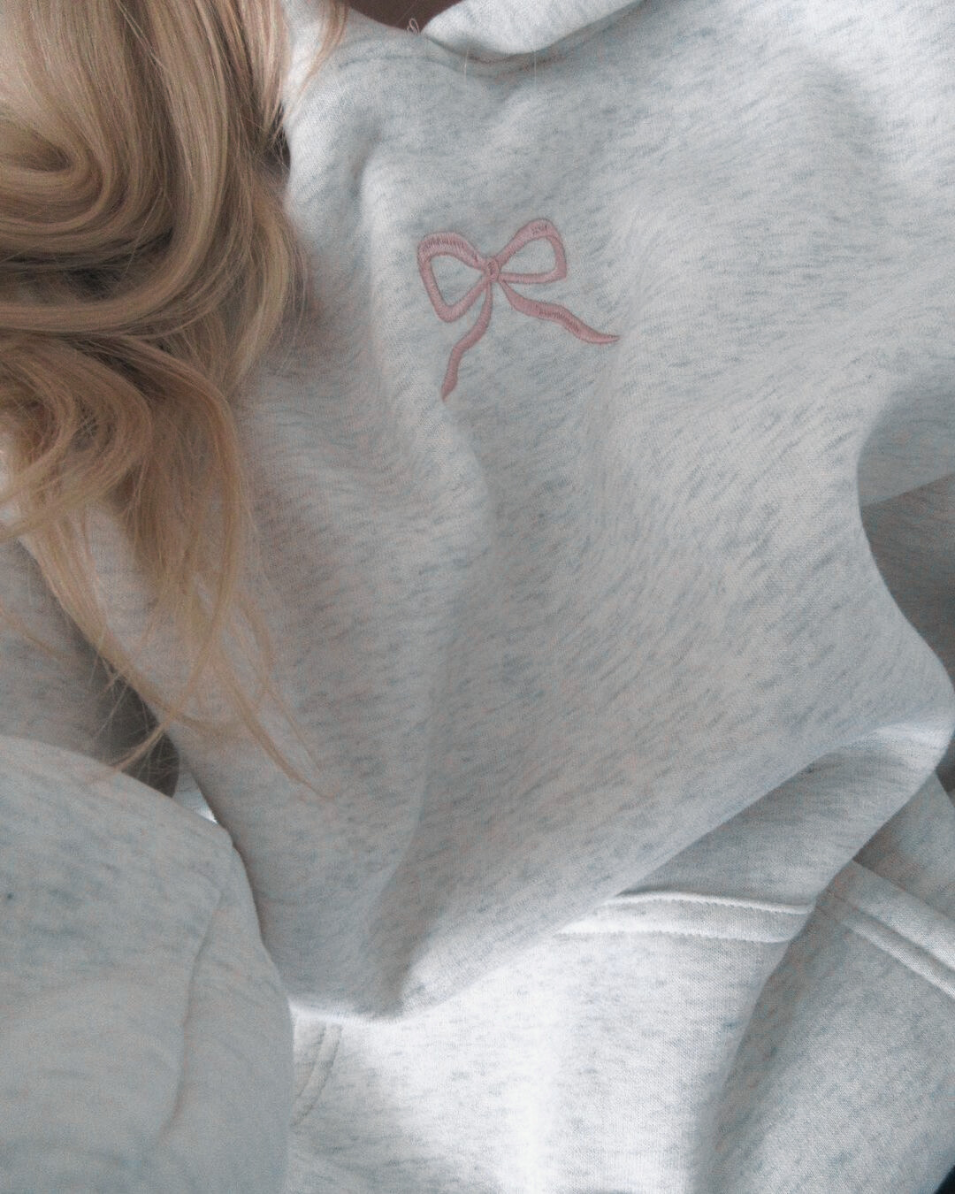 Womens Bow Hoodie Casual Oversized Pullover Soft Warm Sweatshirt Pink